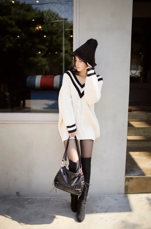 麻花|美图欣赏:孙允珠,秋日麻花编织性感露肩长衫