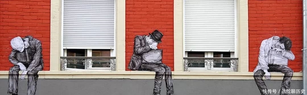 制作|法国艺术家制作的壁画 巴黎街头的幽默