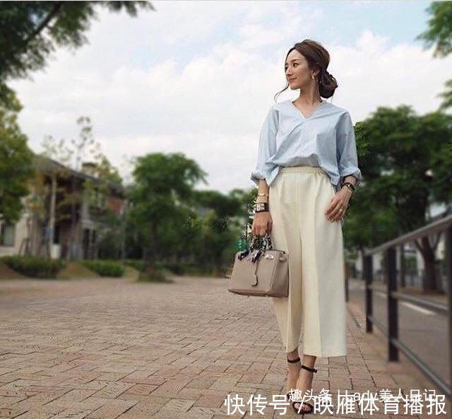 阔腿裤 仅158高、两个孩子的辣妈,她的轻熟风穿搭,才值得中年女人借鉴