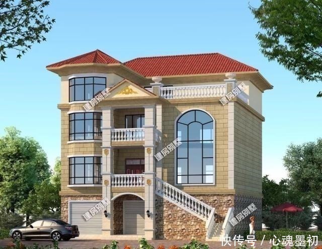 四层别墅|两栋开间尺寸接近的四层别墅,第二栋造型真的很美!