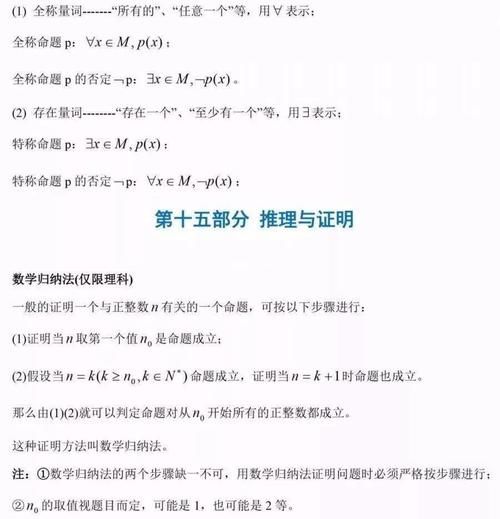 高中数学：章节知识点汇总，基础不好的同学注意啦！