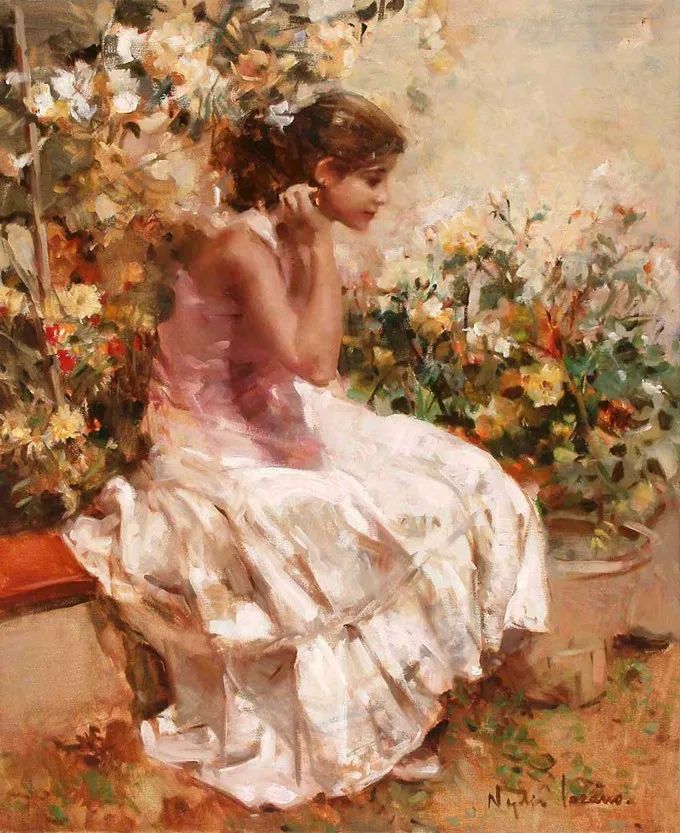 她笔下美丽的女人,像花一样尽情的绽放!