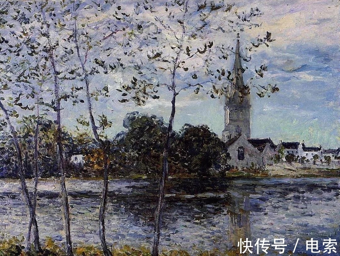 风景@他是法国著名印象派画家,风景油画集合众家之技法,然后自成一格