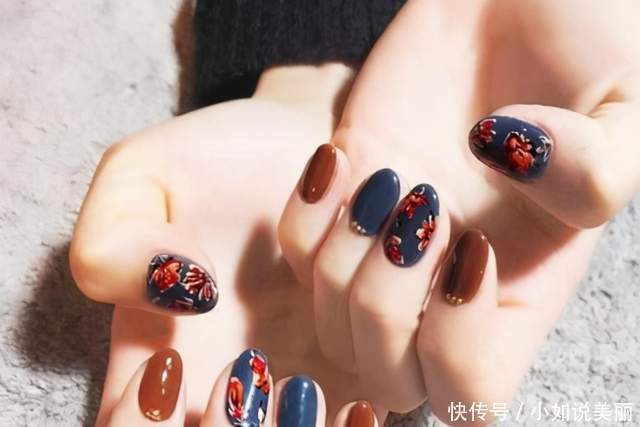 秋冬|长岛冰茶碎花美甲 2020秋冬美甲显白又减龄