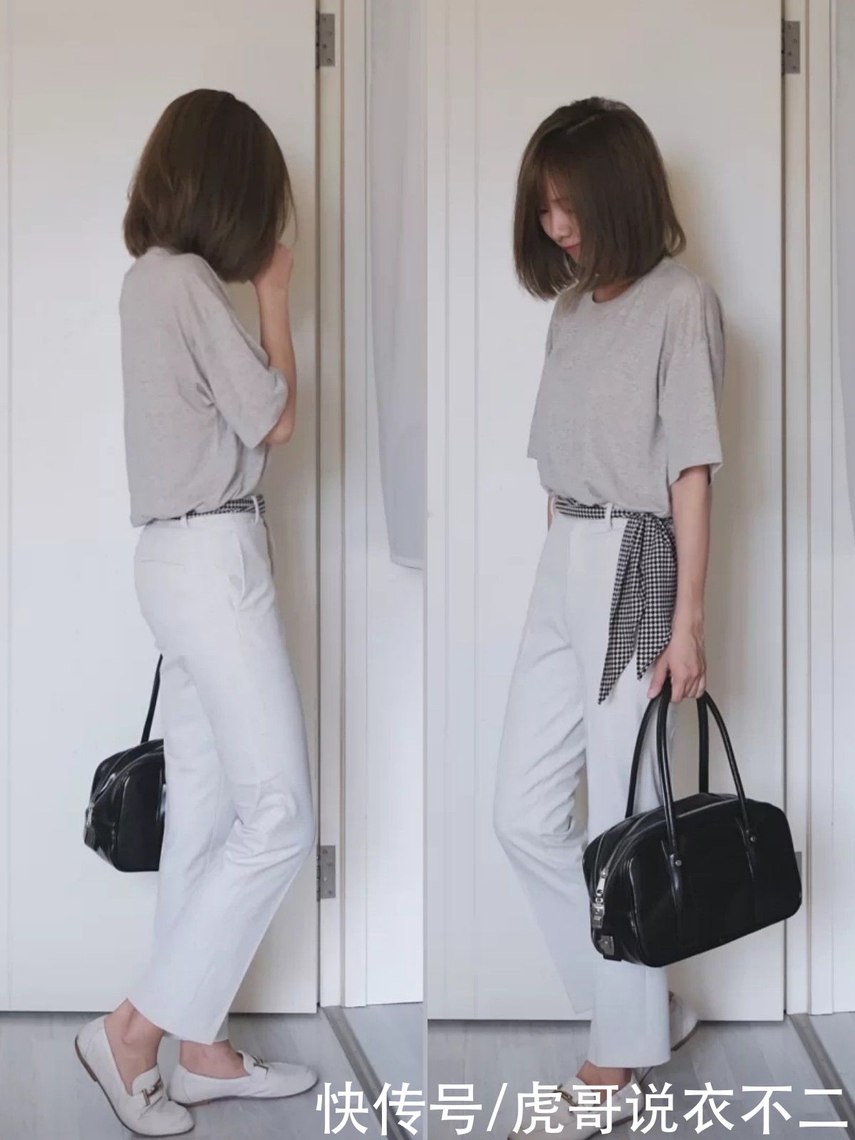 简约|穿T恤时注意“下装”的选择，小个子也能穿出好气质，简约不简单