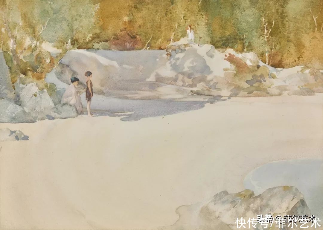 艺术家|苏格兰艺术家弗林特的女子水彩画，美轮美奂