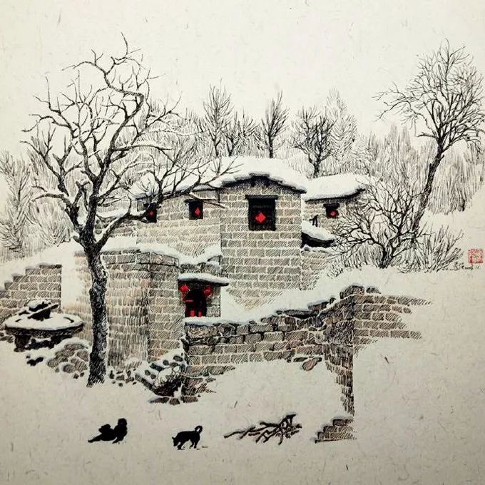 太行山@他用钢笔画出了至美的雪景