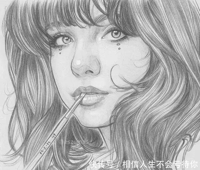 简洁的少女速写,灵动的美!