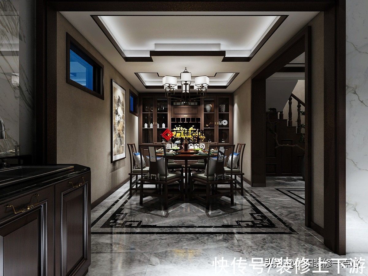 新中式|盘锦300平别墅装修案例新中式