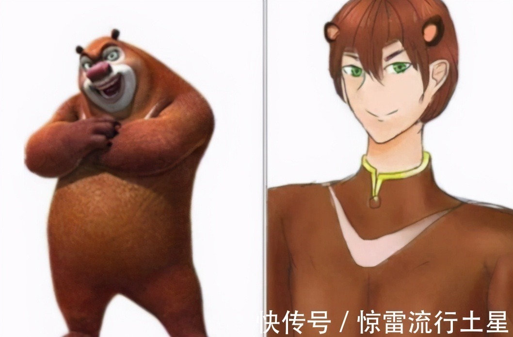 熊大|熊出沒人物擬人化,團子甚是可愛,從未出現過的李老板變身霸道總裁