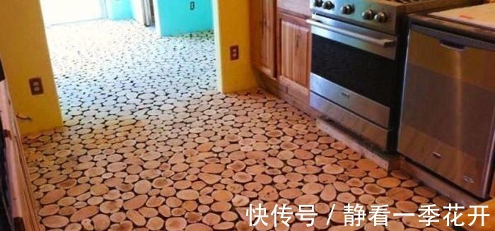 业主|业主花300买棵树锯成小段, 自创“纯实木”地板, 效果比瓷砖还棒!