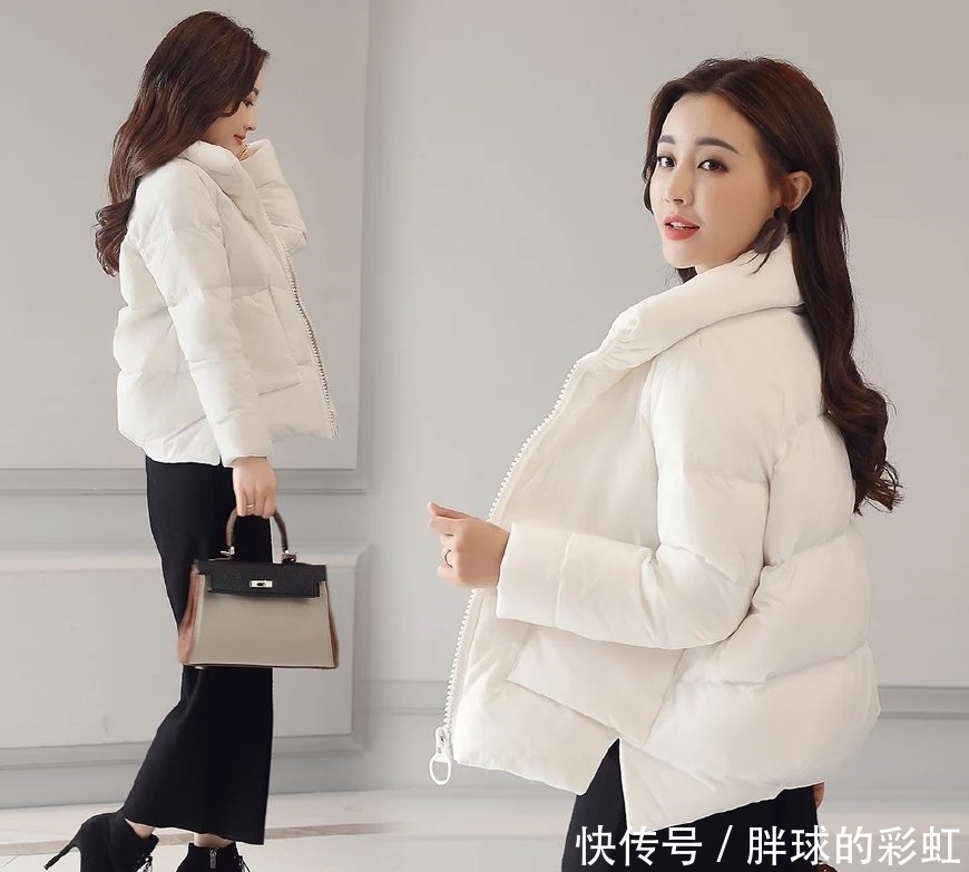 小个子|妹妹小个子这样穿搭,短款羽绒服+阔腿裤+高跟短靴显高时髦好看