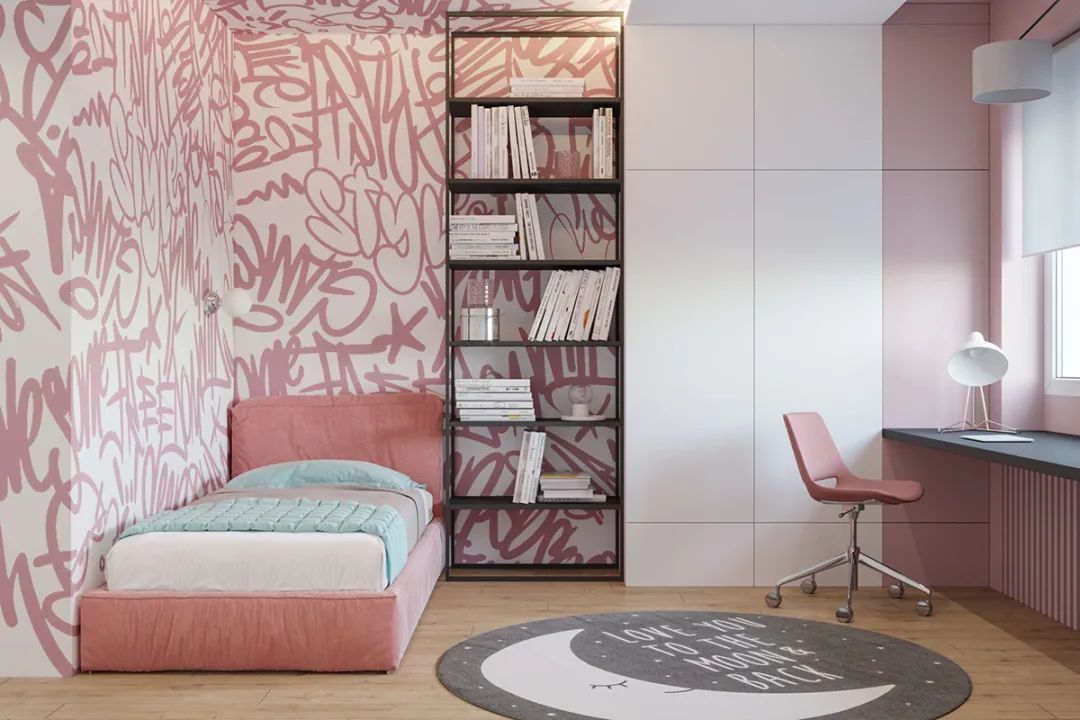 深灰色|88㎡现代极简，高级灰的空间，时尚红的点缀，成熟端庄的设计美