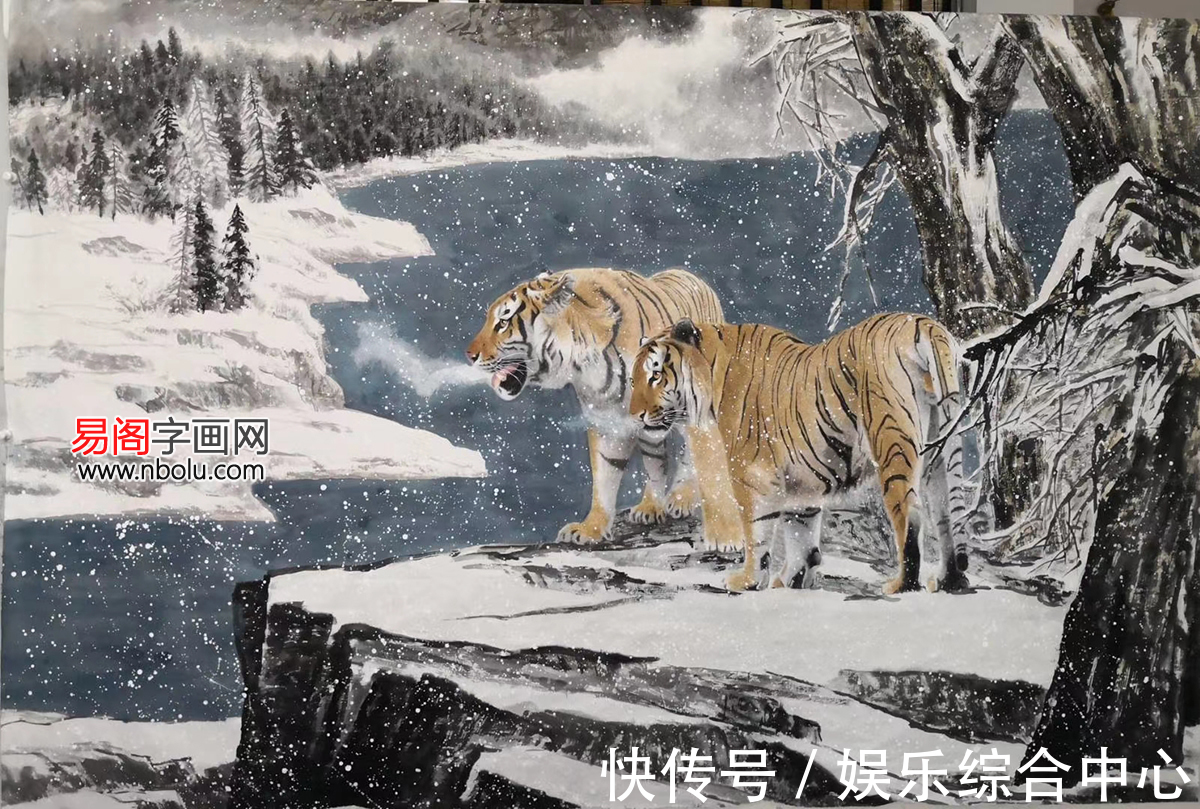 虎画@葛新华新春虎画 :2022虎啸生风王者归来