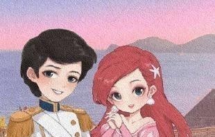 爱丽儿|迪士尼公主情侣头像,公主们都有属于她的王子,艾莎却有些不对劲
