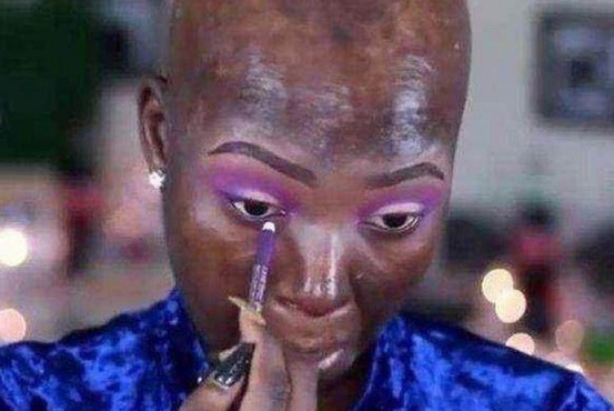 化妆 黑人妹子化妆竟用掉5瓶粉底液,看到结果后美呆了