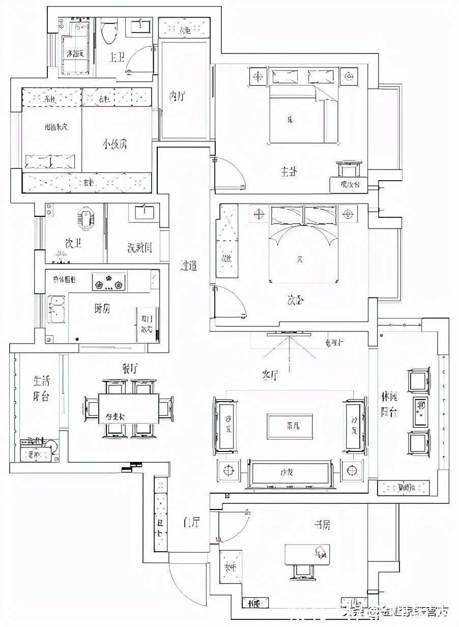 奢华感|139㎡新中式装修,让客厅怦然心动,沉稳大气又别具韵味