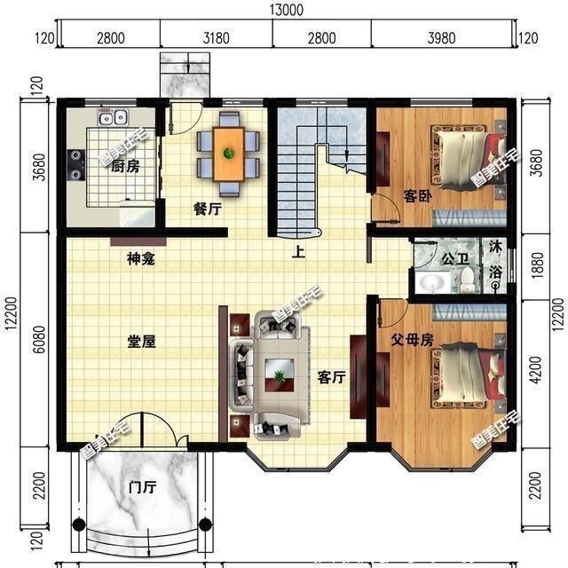 别墅|大门靠左设计,入户及是堂屋,这种别墅一般人不敢这样建!