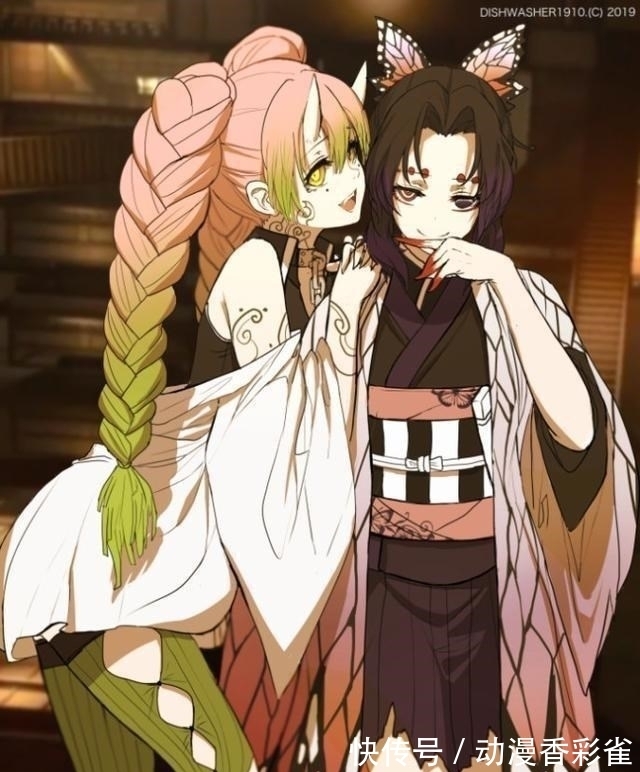 画师|鬼灭之刃:恋柱与蝴蝶“鬼化”更加妖娆,主角团性转后却变可爱?