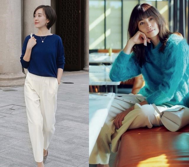 上衣 一条白色裤子，让秋冬穿搭变“轻盈”！