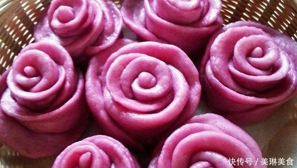 紫薯玫瑰包的家常做法,简单好做,家里老人小孩都爱吃