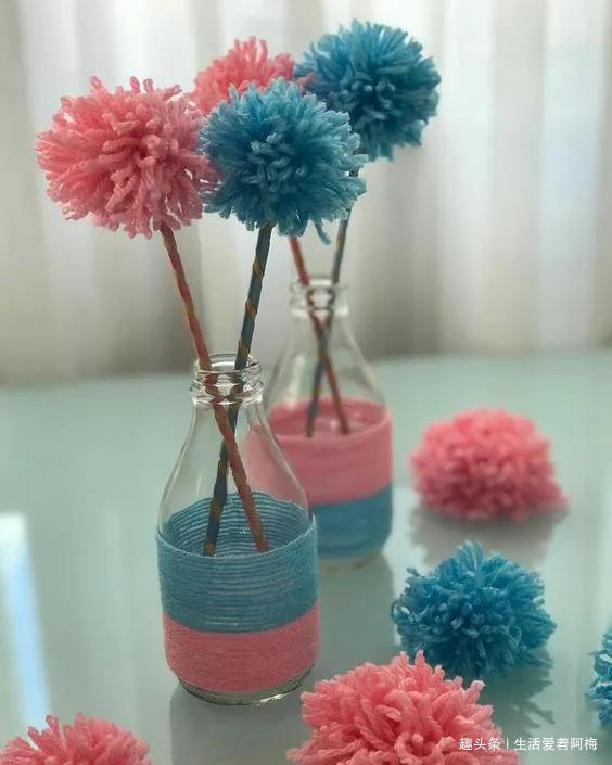 废旧玻璃瓶不要扔，一团毛线就让瓶子美翻，谁都学得会的手工