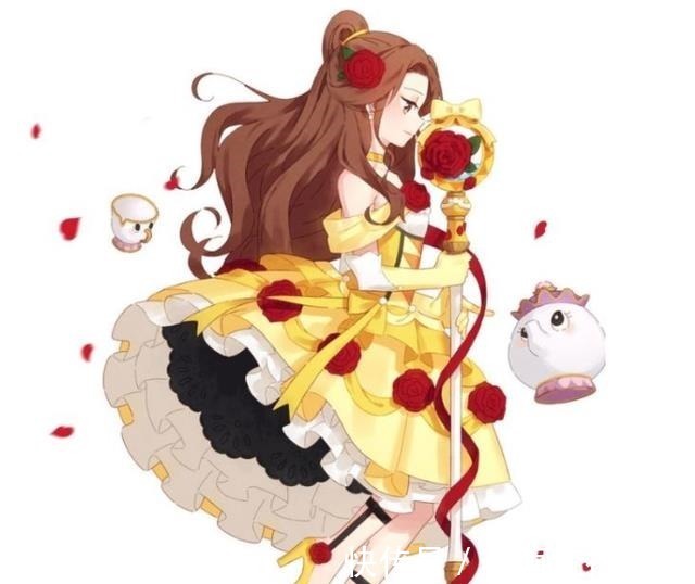 水晶鞋|当迪士尼公主化身魔法少女,贝儿的魔杖被玫瑰包围,灰姑娘像跳舞
