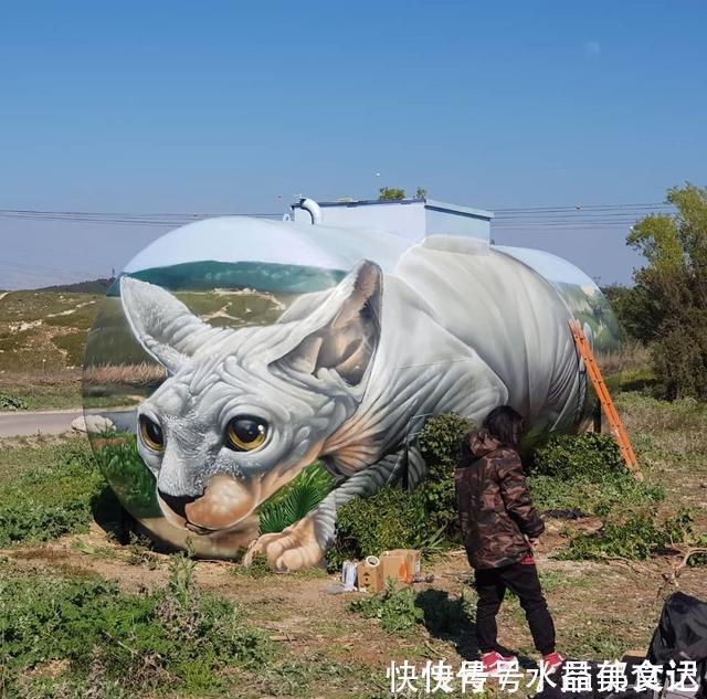 街头艺术|令人惊叹的3D绘画,一个油罐凭空消失了,路过的动物还以为是真的