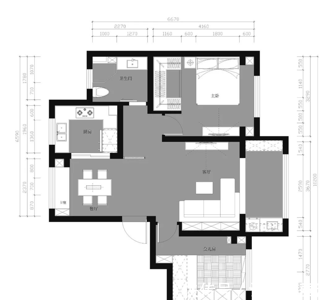 现代|68㎡现代北欧,深色系的简约空间,热情与温情的交织