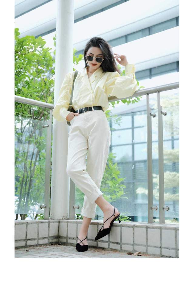 低估|不要低估155cm的女生,泡泡袖上衣配高腰裤,用日常穿搭偷偷长高