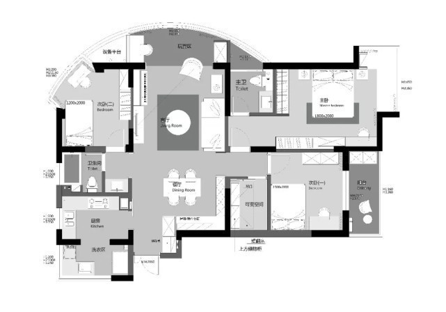 三居室|132平现代风三居室,在海蓝色海洋里做一个幸福的人