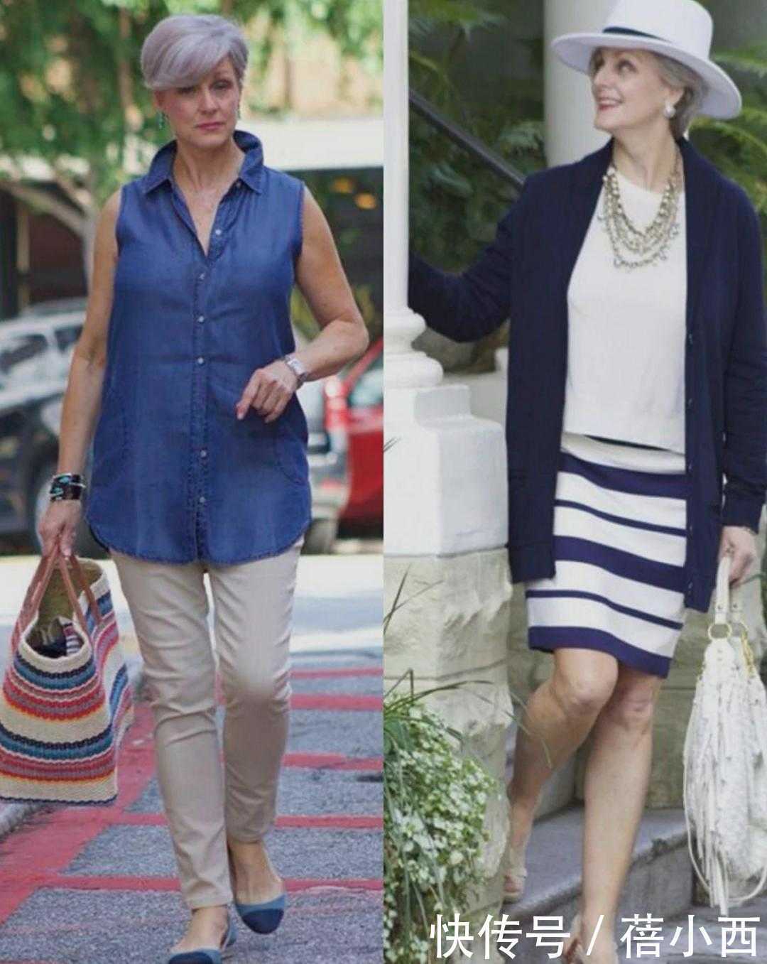 百搭|年过60有点胖,皮肤又松弛怎么穿?学这位外国奶奶搭配,不用扮嫩