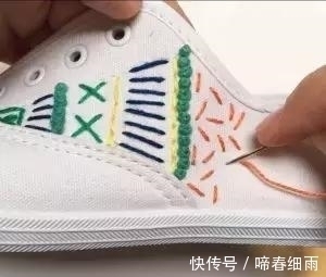 diy 小白鞋穿腻了?试下刺绣后的小白鞋,一样穿出“花”样!附教程