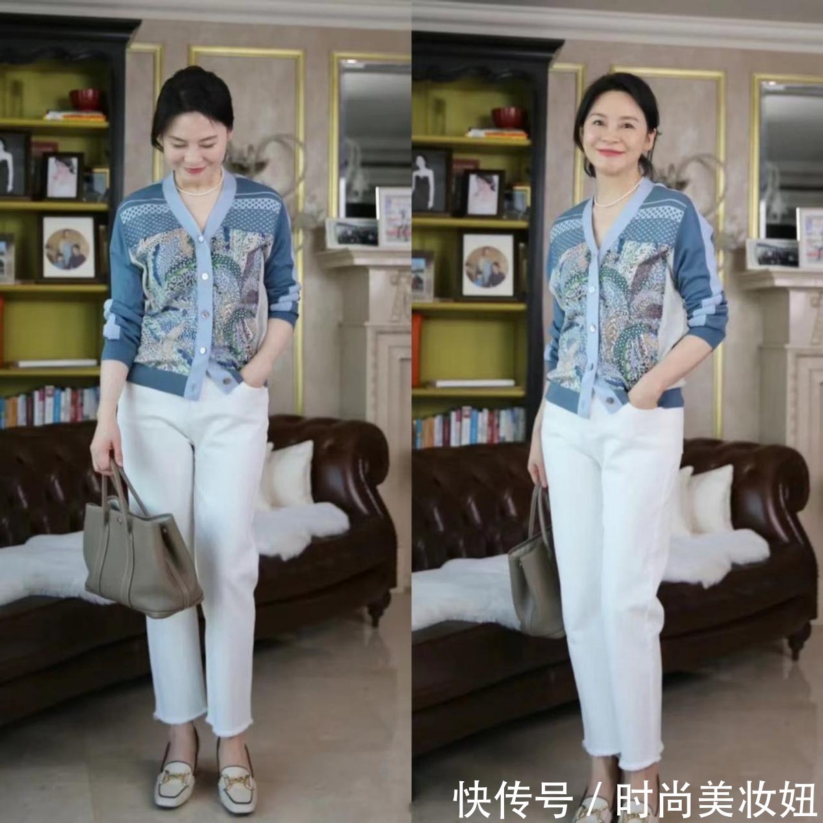 紧身裤|50岁的女人,针织衫少搭碎花裙,搭配西装裤、牛仔裤更洋气