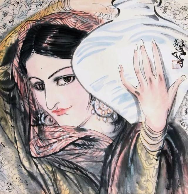 广美教授林墉笔下的女人体国画，俏丽、灵动，勾人魂魄，养眼！