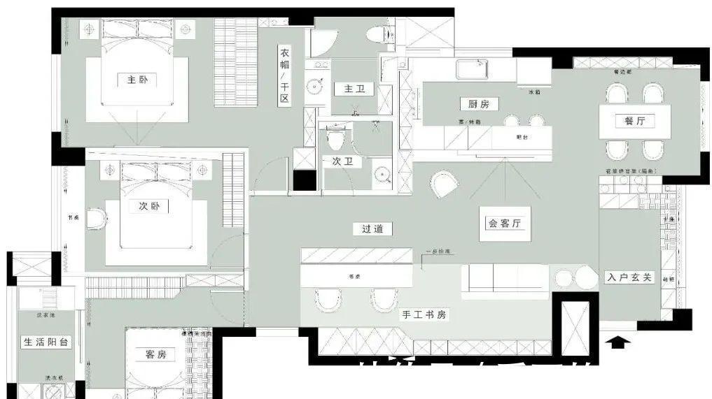 简约风|125平原木简约风,地台式客厅沙发舒适大气,L型玄关柜效果满分!