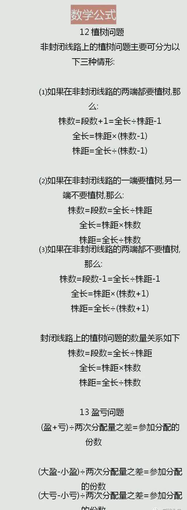 1-9年级数学公式汇总大全,再不为孩子收藏就晚了!
