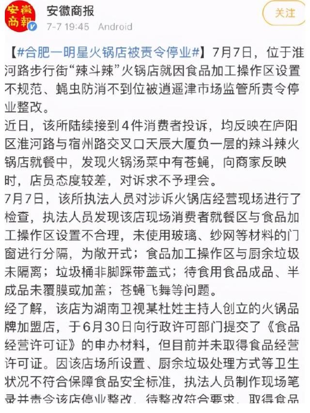 火社|杜海涛吴昕火锅店出事了，被曝无证经营，蝇虫乱飞