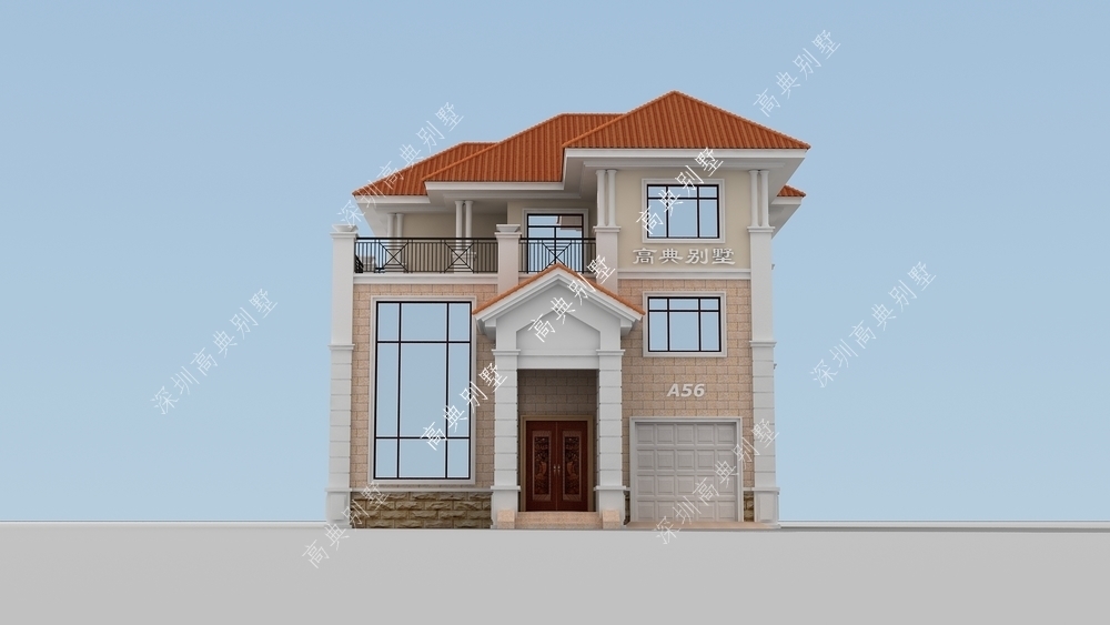 包工|简单的三层欧式别墅，户型方正大气，外观设计精巧。