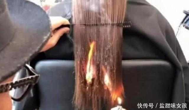 理发|小姐姐去理发,理发师拿起打火机就烧,还说烧的比剪的更好看!