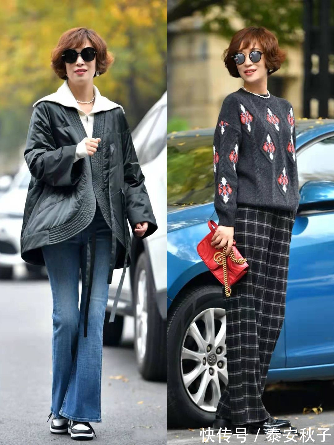 出身材|天气这么冷,就放弃半身裙吧!学50岁“大妈”这样穿:更高级!