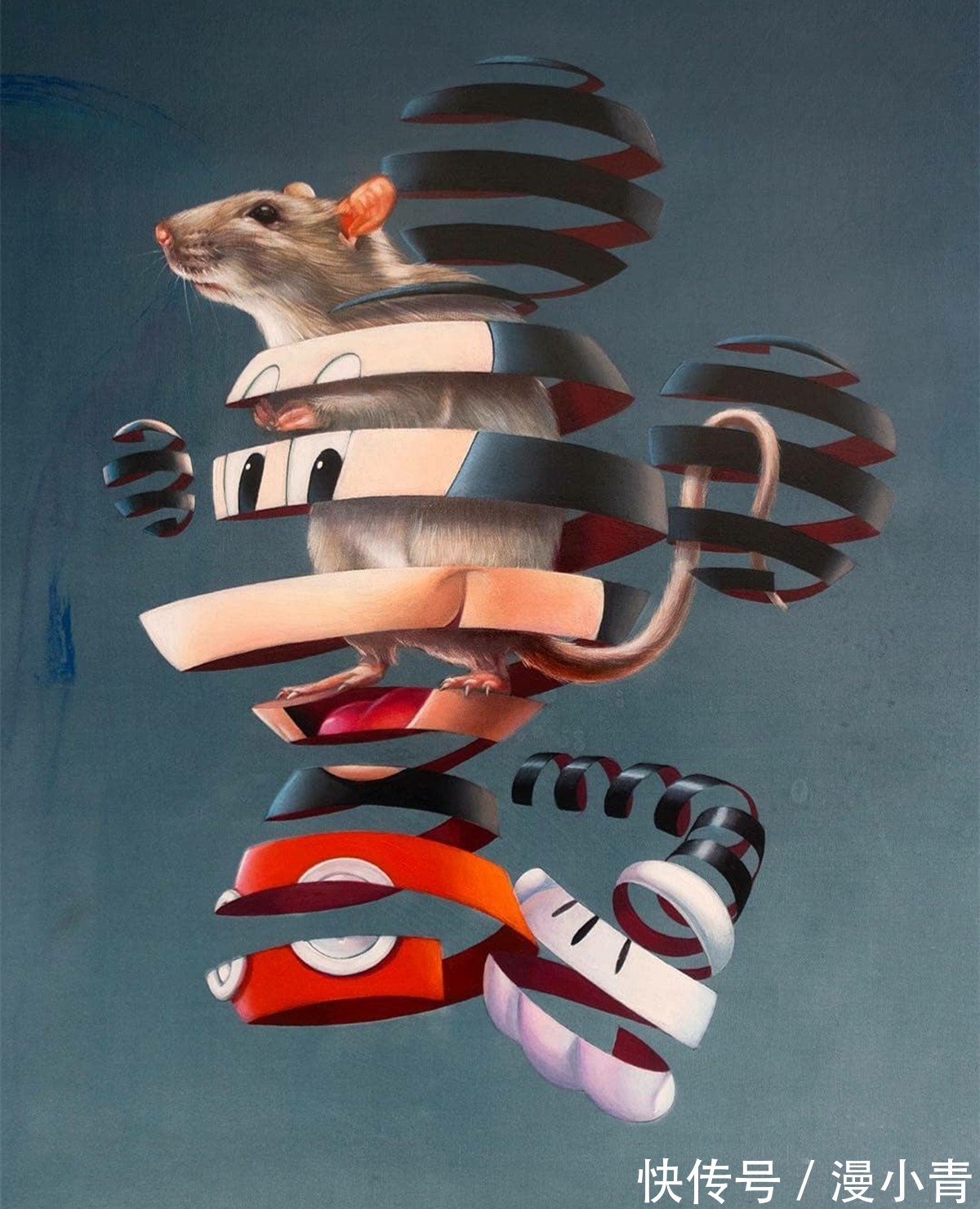 艺术#绘画的另类风格,采用真实的三次元与二次元融合,这可能就是艺术