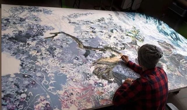 幅画!一幅画画了3年,细到要用放大镜,他把钢笔画玩到了极致