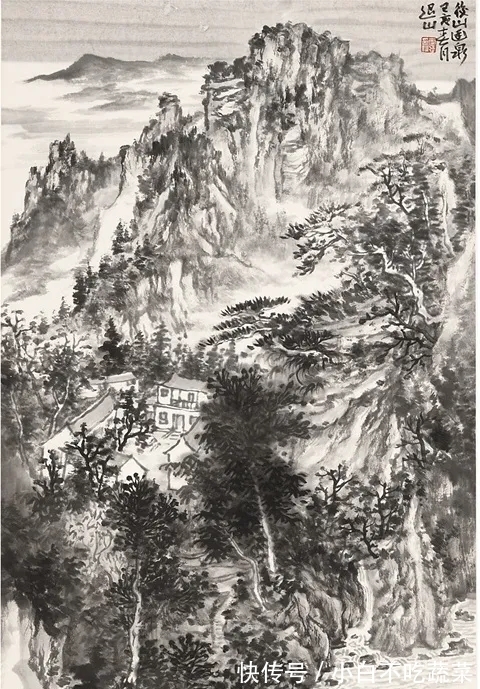 水墨#书画一体,意蕴无尽|白云飞水墨山水画