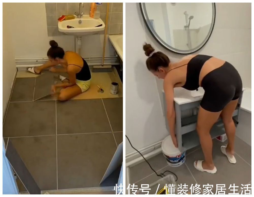橱柜|一位小姐姐低价买下旧房,为省钱自己动手装修,网友:太能干了
