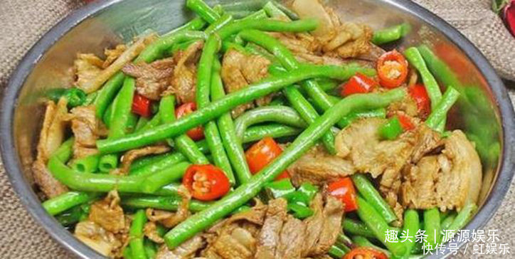 精选美食长豆角五花肉、西兰花虾仁炒鸡蛋、爆炒牛排、黄豆鸡脚