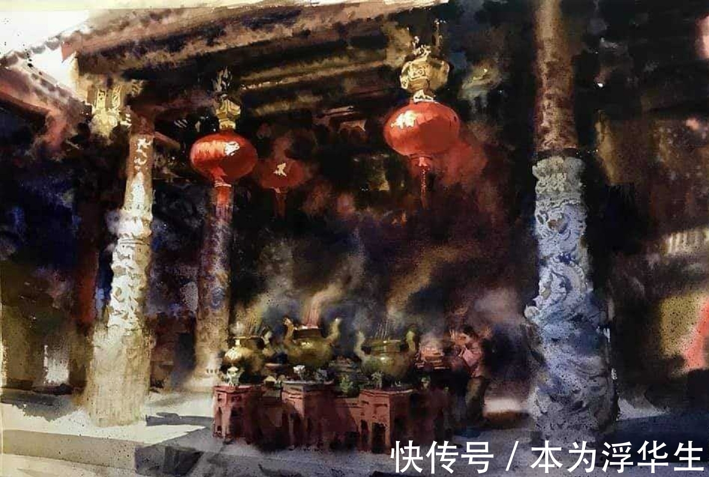 水彩画#这样酣畅淋漓的风景绘画值得称道——缅甸画家明特的水彩画艺术