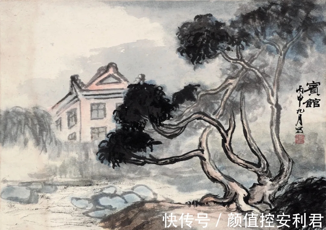 山水画!少见!朱屺瞻山水画