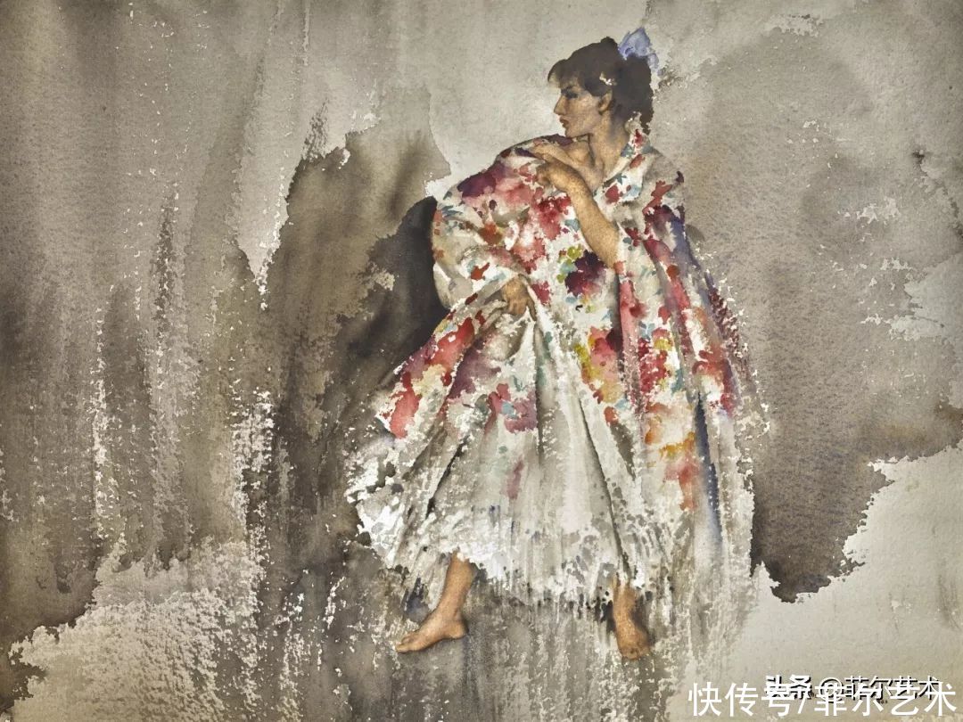 艺术家|苏格兰艺术家弗林特的女子水彩画，美轮美奂