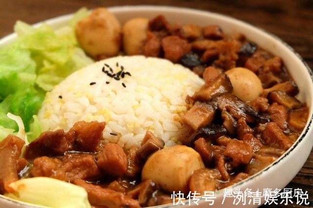 步骤|香菇卤肉饭配丝瓜鸡蛋汤,做法简单营养好,详细食谱分享,看看吧